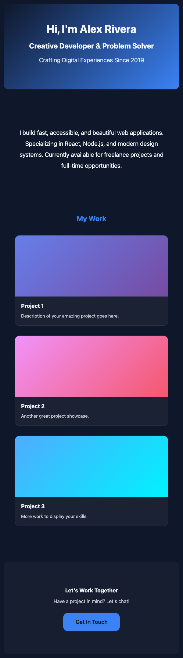 Portfolio template preview